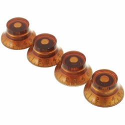 Gibson Accessories PRHK-030 Top Hats Knobs Vintage Amber 4.Pkg