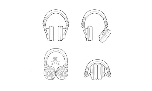 Audio Technica ATH-M50X Closed-Back Studio Monitoring Headphones