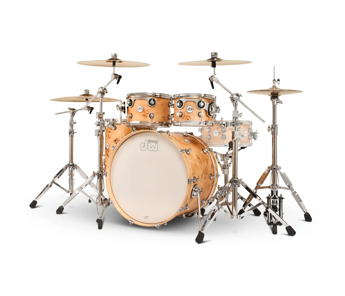 DW Drums Design Series Limited Edition Mapa Burl over European Birch 5-Piece Shell Pack with Snare Drum DW Drums Design Series Limited Edition Mapa Burl over European Birch 5-Piece Shell Pack with Snare Drum