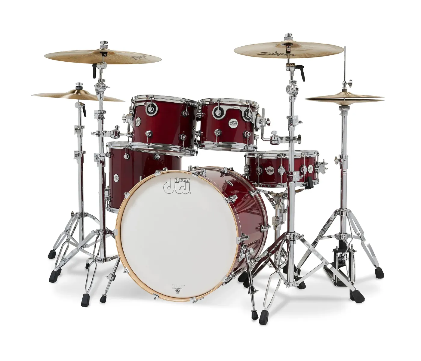 DW Drums Design Series 5 Piece Shell Pack Excluding Hardware and Cymbals - Cherry Stain
