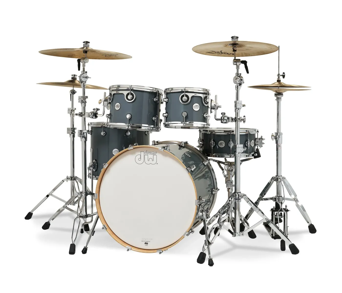 DW Drums DDLG2214SG Design Series 5-Piece Shell Pack Excluding Hardware and Cymbals - Steel Grey