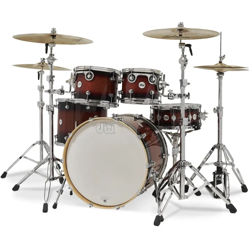 DW Drums Design Series 5 Piece Shell Pack Excluding Hardware and Cymbals - Tobacco Burst