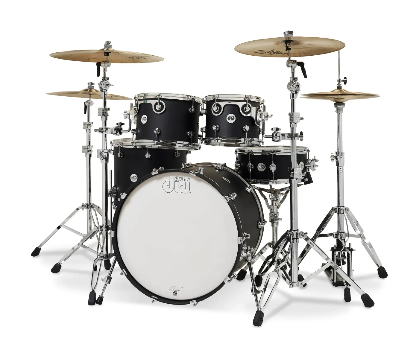 DW Drums DDLM2214BL Design Series 5-Piece Shell Pack Excluding Hardware and Cymbals - Satin Black