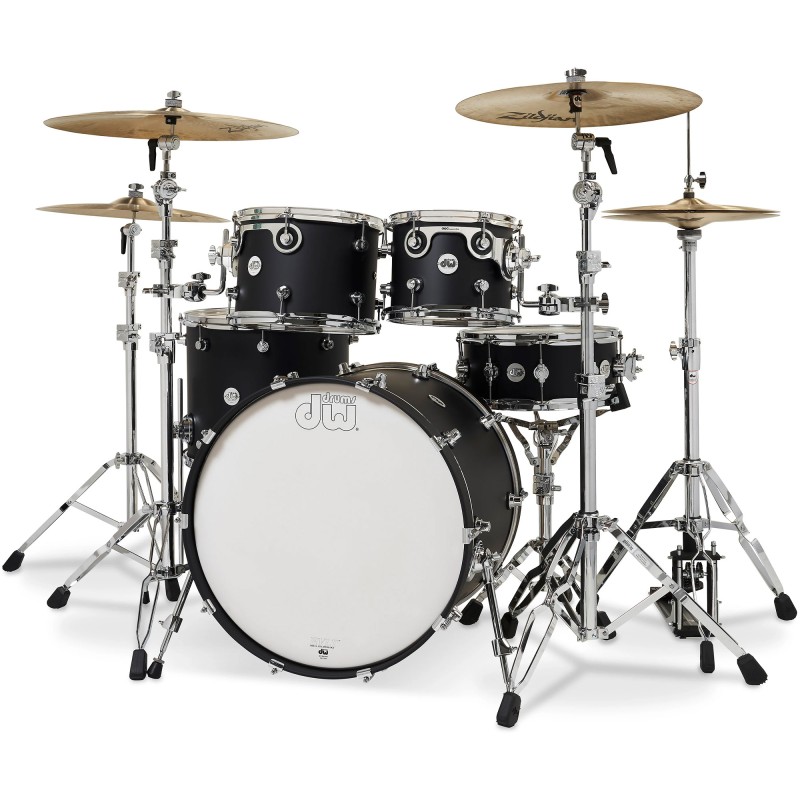 DW Drums DDLM2214BL Design Series 5-Piece Shell Pack - Satin Black