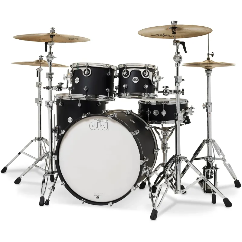 DW Drums DDLM2214BL Design Series 5-Piece Shell Pack Excluding Hardware and Cymbals - Satin Black DW Drums DDLM2214BL Design Series 5-Piece Shell Pack Excluding Hardware and Cymbals - Satin Black