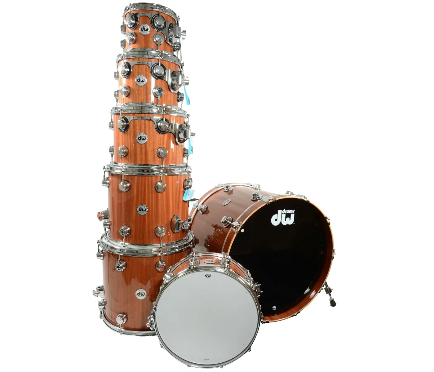 DW Drums DRNCHE/MHGTTCSC Collector's Series 7-Piece Shell Pack - Mahogany Lacquer - Cymbals & Hardware Not Included