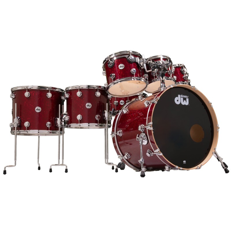 DW Drums DRNTTCSC055 Collector's Series SSC Maple 7-Piece Shell Pack - Ruby Glass with Chrome - Cymbals & Hardware Not Included