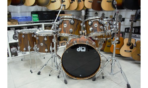 DW Drums DRX6TTCSC Collector's Series Exotic 7-piece Shell Pack - Hard Satin Over Santos Rosewood