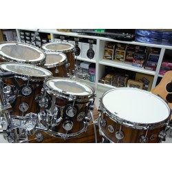 DW Drums DRX6TTCSC Collector's Series Exotic 7-piece Shell Pack - Hard Satin Over Santos Rosewood