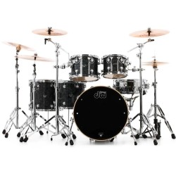 DW Drums DW-PER-BLK.D-7 Performance Series 7-Shell Bop Kit - Black Diamond Finish Ply - Cymbals & Hardware Not Included