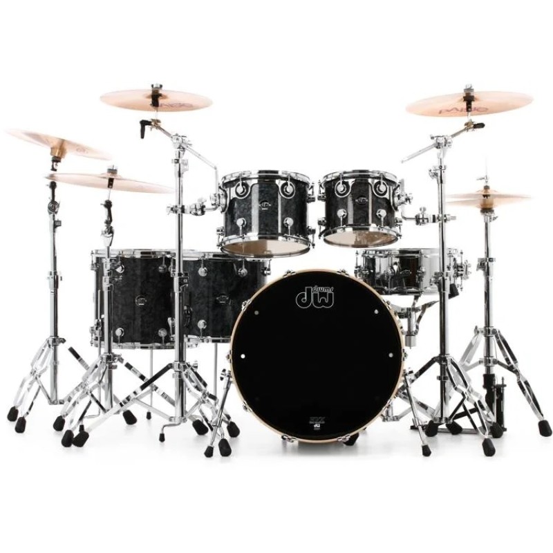 DW Drums DW-PER-BLK.D-7 Performance Series 7-Shell Bop Kit - Black Diamond Finish Ply - Cymbals & Hardware Not Included