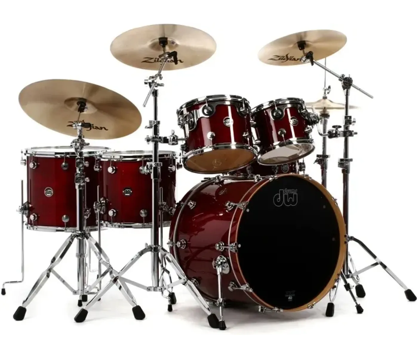 DW Drums DW-PER-CHR.S-7 Performance Series 7-Shell Bop Kit - Cherry Stain Lacquer - Cymbals & Hardware Not Included
