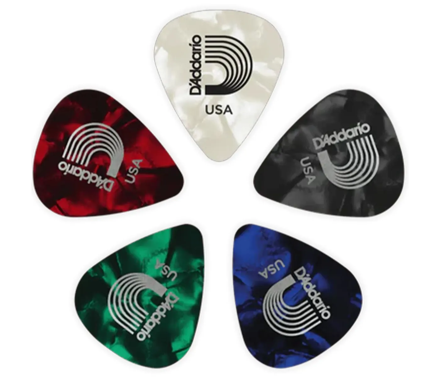 D'Addario 1CAP4-10 Classic Pearl Celluloid Assortment Pack Gauge (.70mm) - 10 pieces