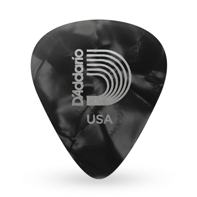 D'Addario 1CBKP4-10 Celluloid Black Pearl Picks Medium Gauge (0.70mm) - 10 pieces