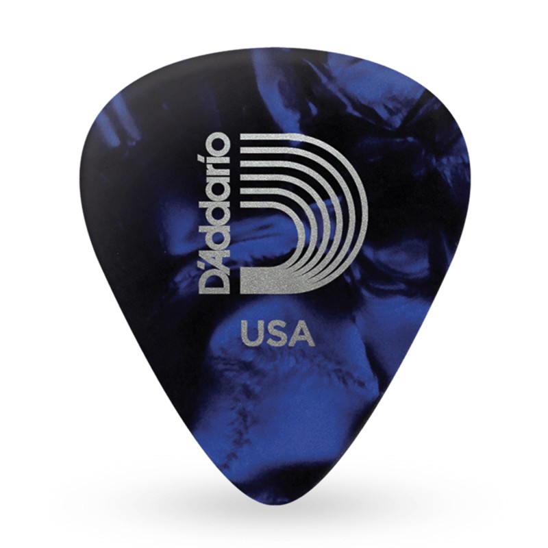 D'Addario 1CBUP2-10 Blue Pearl Celluloid Guitar Picks Light Gauge (.50mm) - 10 pieces