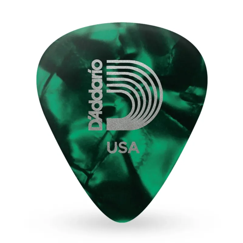 D'Addario 1CGP4-10 Standard Celluloid Green Pearl Guitar Picks Medium Gauge (0.70 mm) - 10 pieces D'Addario 1CGP4-10 Standard Celluloid Green Pearl Guitar Picks Medium Gauge (0.70 mm) - 10 pieces