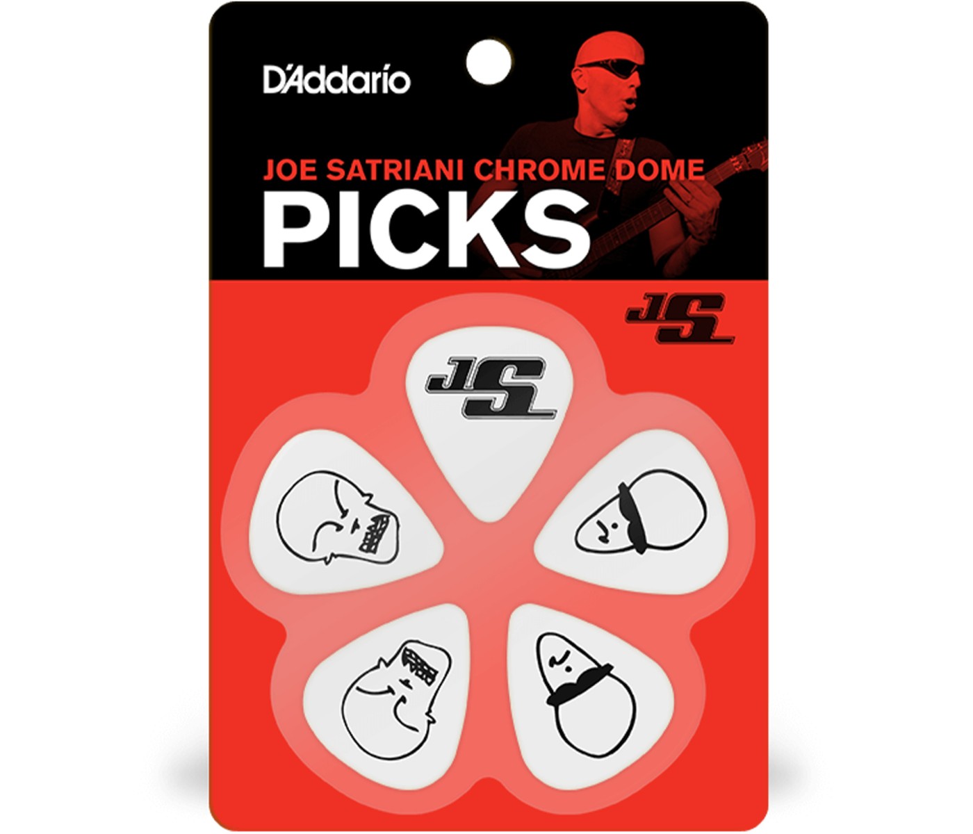 D'Addario 1CWH2-10JS Planet Waves Joe Satriani Light Gauge (.50mm) Guitar Picks White - 5 pieces