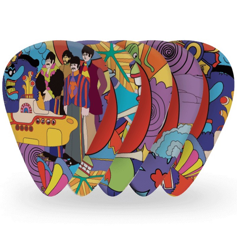 D'Addario 1CWH4-10B7 Beatles Yellow Submarine 50th Anniversary Guitar Picks Medium Gauge (.70mm) - 10 pieces