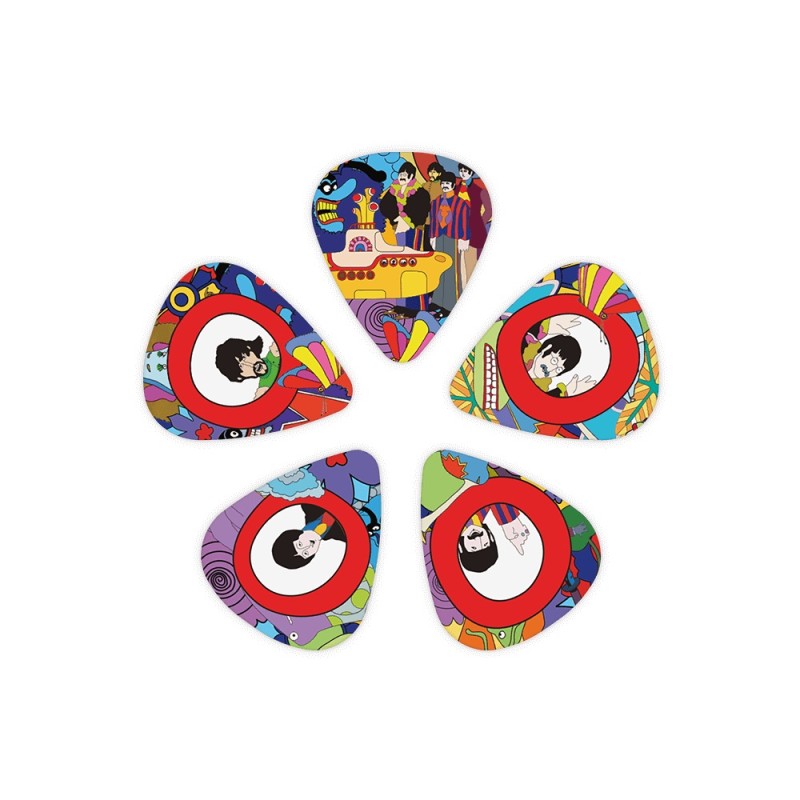 D'Addario 1CWH4-10B7 Beatles Yellow Submarine 50th Anniversary Guitar Picks Medium Gauge (.70mm) - 10 pieces