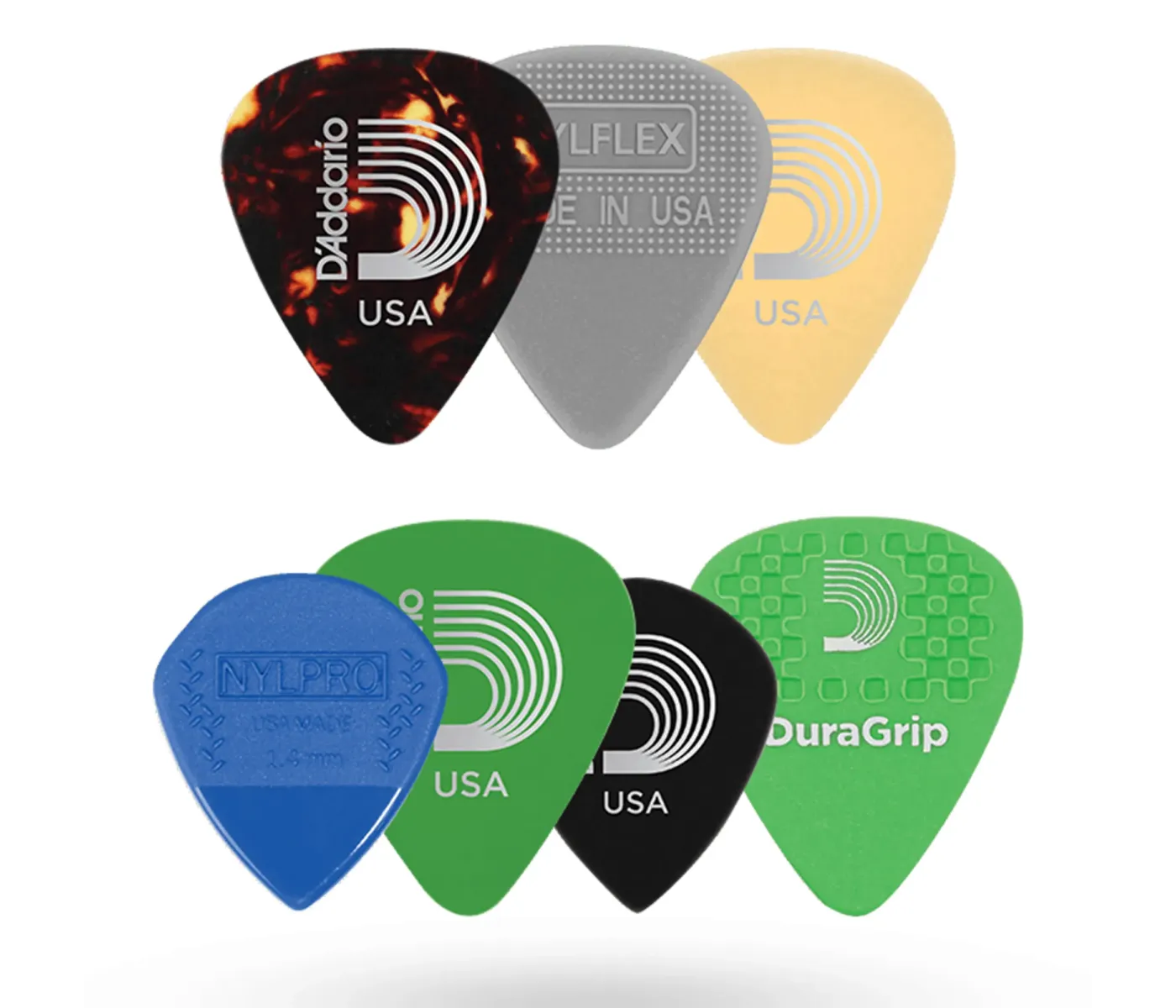 D'Addario 1XVP4-5 Variety Pack Medium Gauge Guitar Picks - 7 pieces