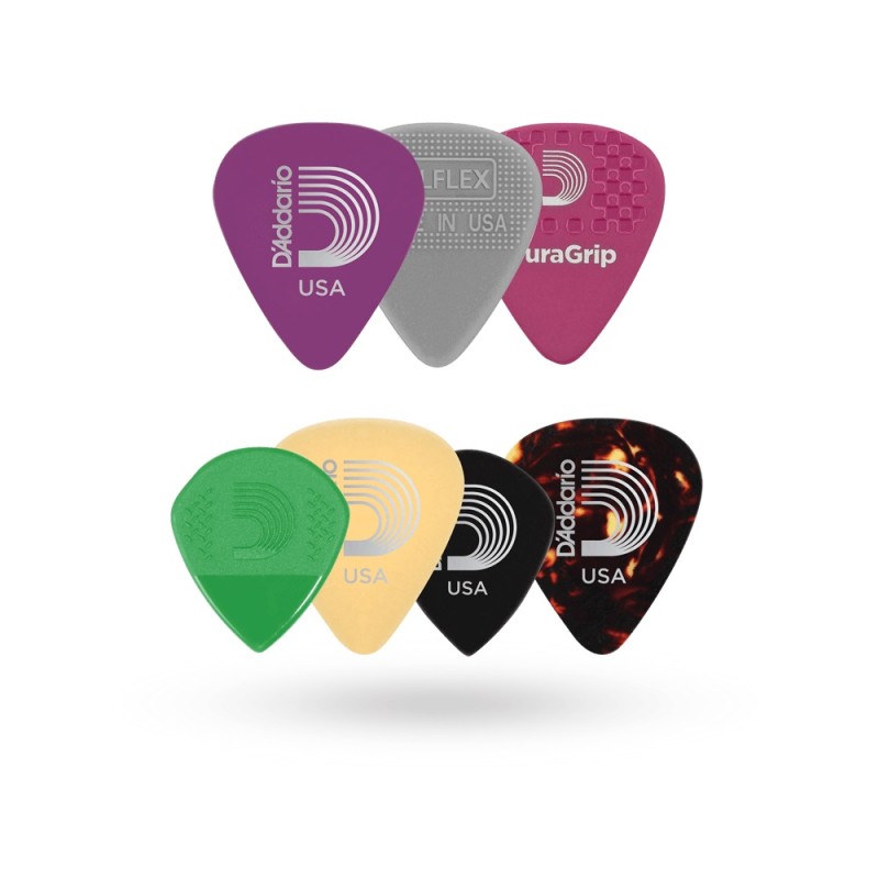 D'Addario 1XVP6-5 Variety Pack Heavy Gauge Guitar Picks - 7 Pieces