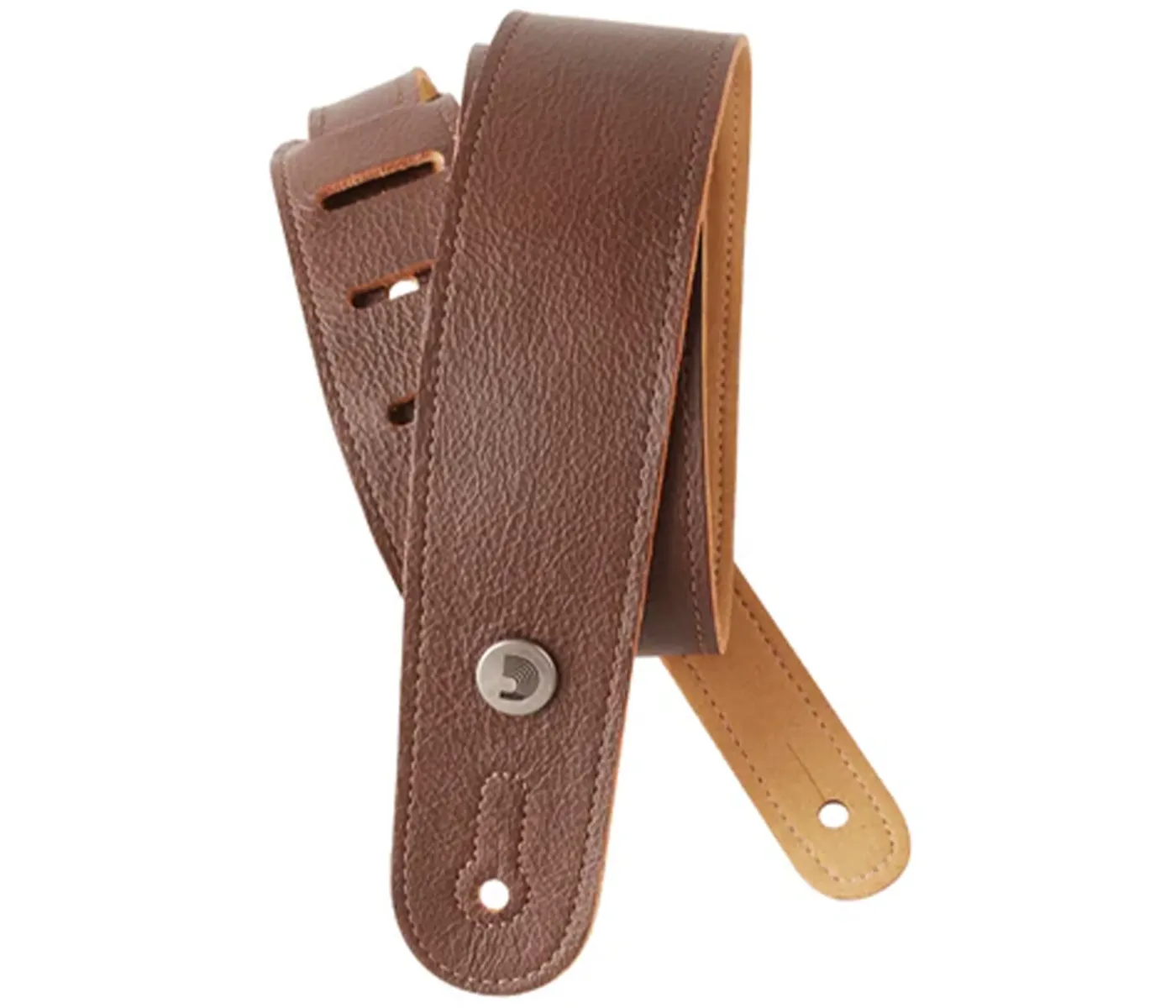 D'Addario 20GL01 Slim Garment Leather Guitar Strap - Brown