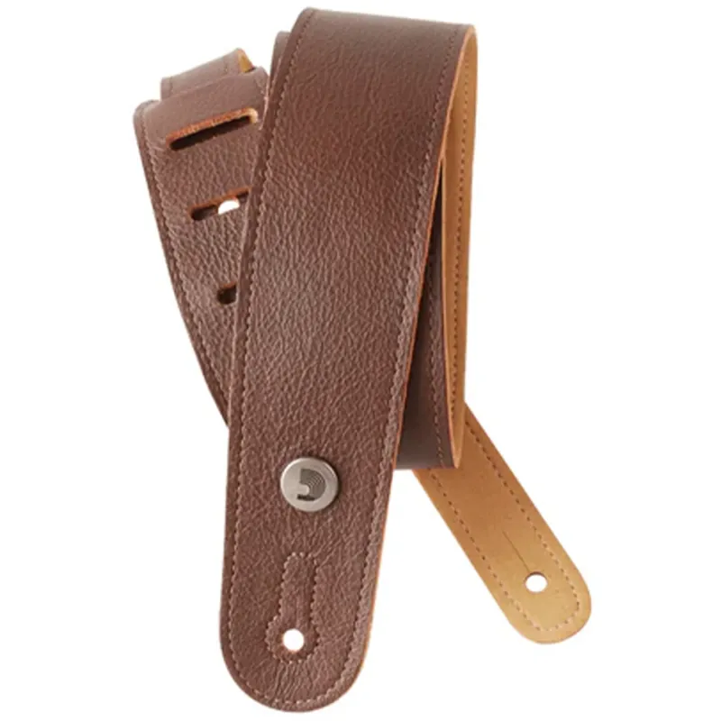 D'Addario 20GL01 Slim Garment Leather Guitar Strap - Brown
