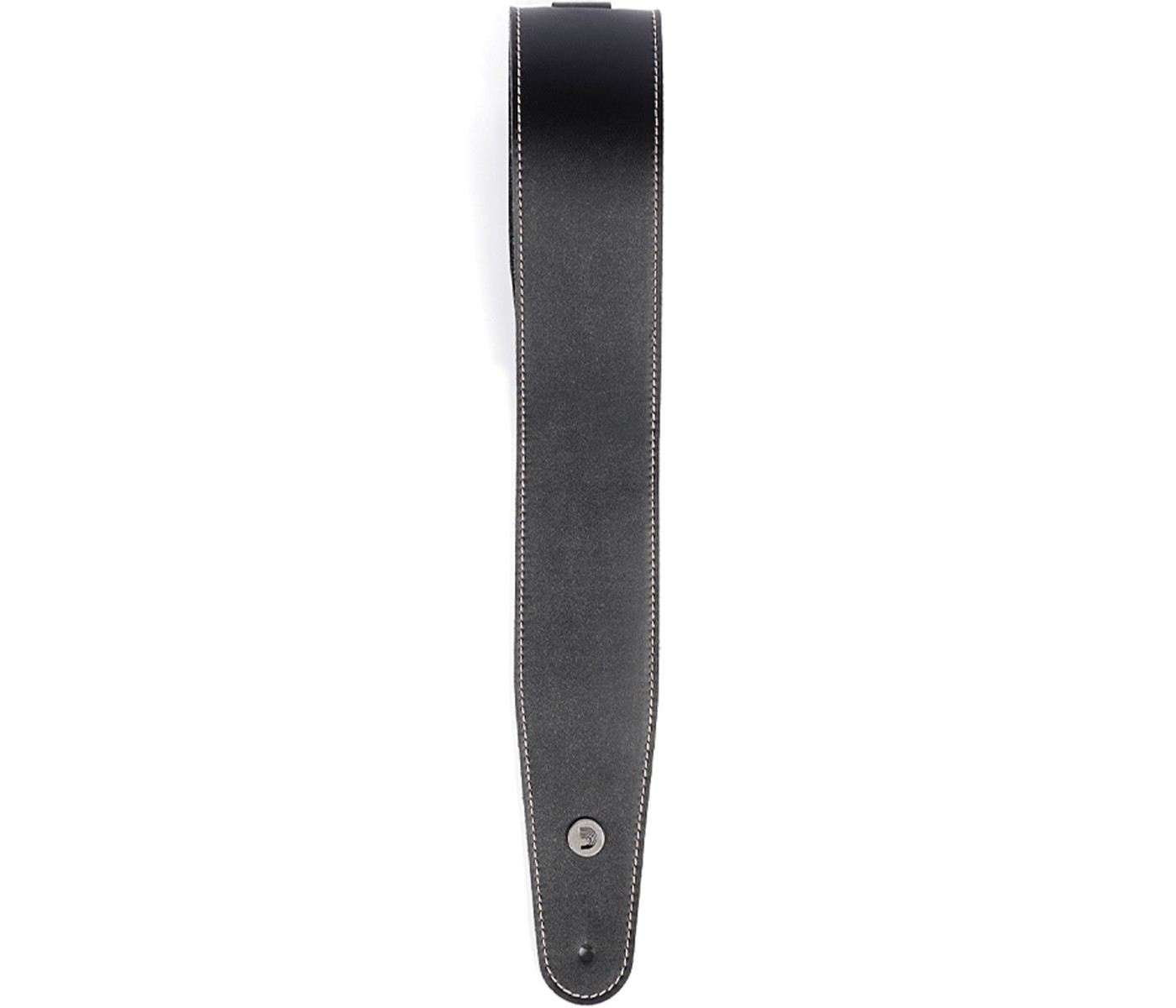 D'Addario 25LS00-DX 2.5-inch Classic Leather Guitar Strap with Stitching - Black