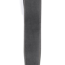 D'Addario 25LS00-DX 2.5-inch Classic Leather Guitar Strap with Stitching - Black