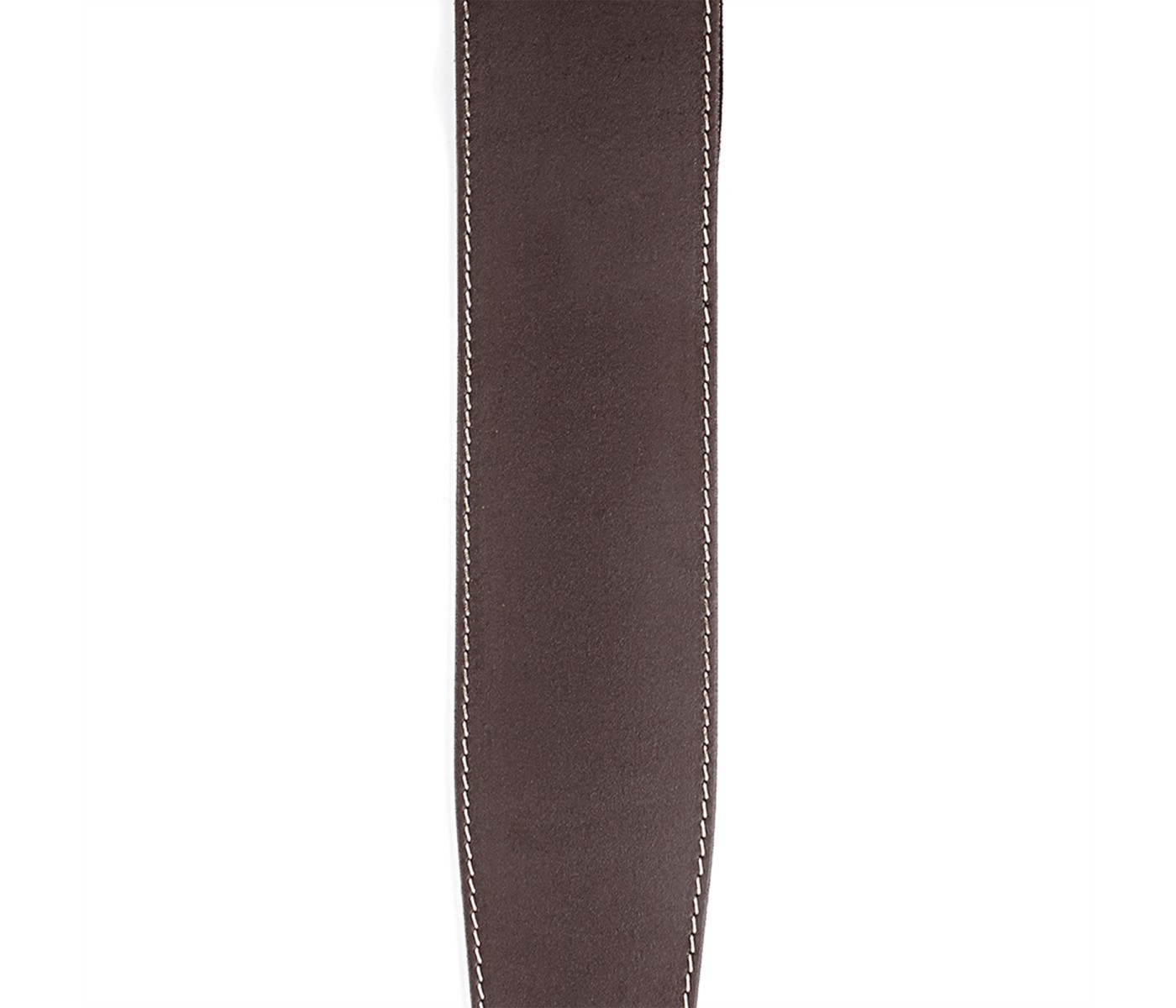 D'Addario 25LS01-DX Deluxe Leather Guitar Strap - Brown with Stitch
