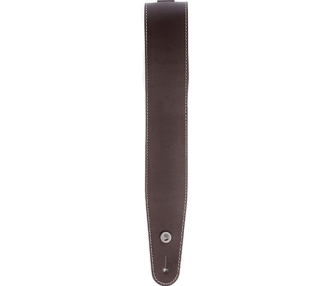 D'Addario 25LS01-DX Deluxe Leather Guitar Strap - Brown with Stitch