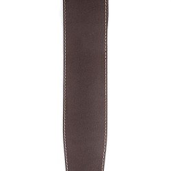 D'Addario 25LS01-DX Deluxe Leather Guitar Strap - Brown with Stitch