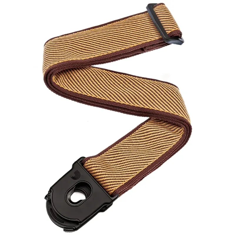 D'Addario 50PLB06 Planet Lock Guitar Strap - Brown