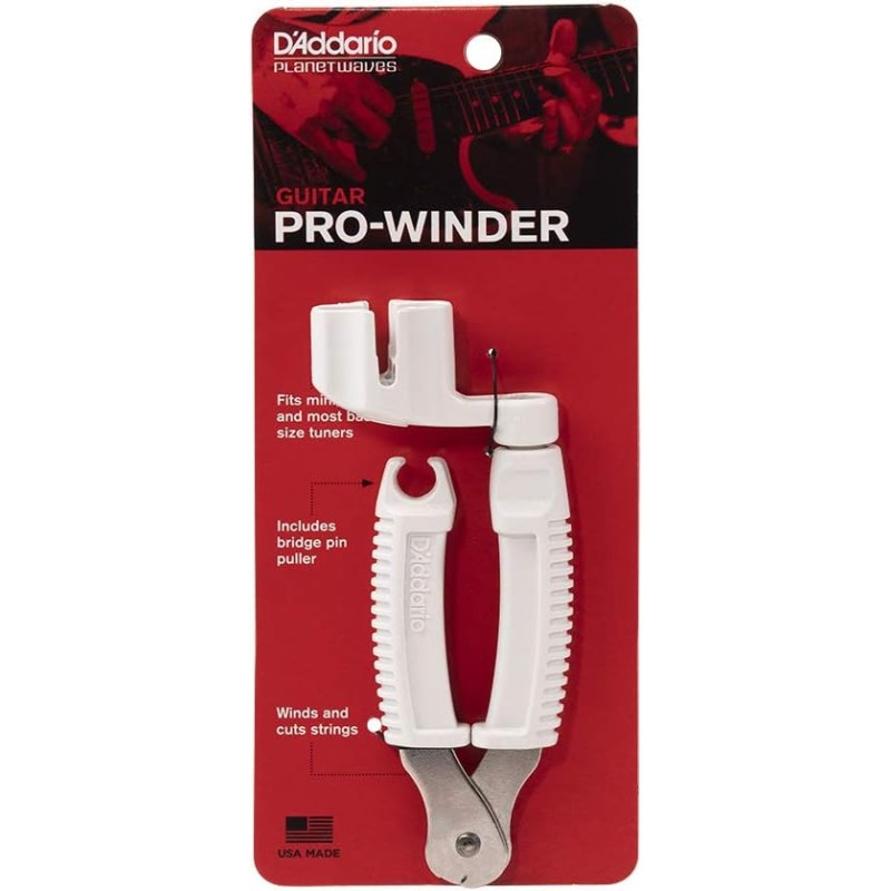 D'Addario DP0002W Planet Waves Pro-Winder Guitar - White