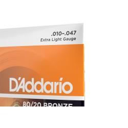 D'Addario EJ10 Phosphor Bronze Acoustic Guitar String Extra Light - 10-47