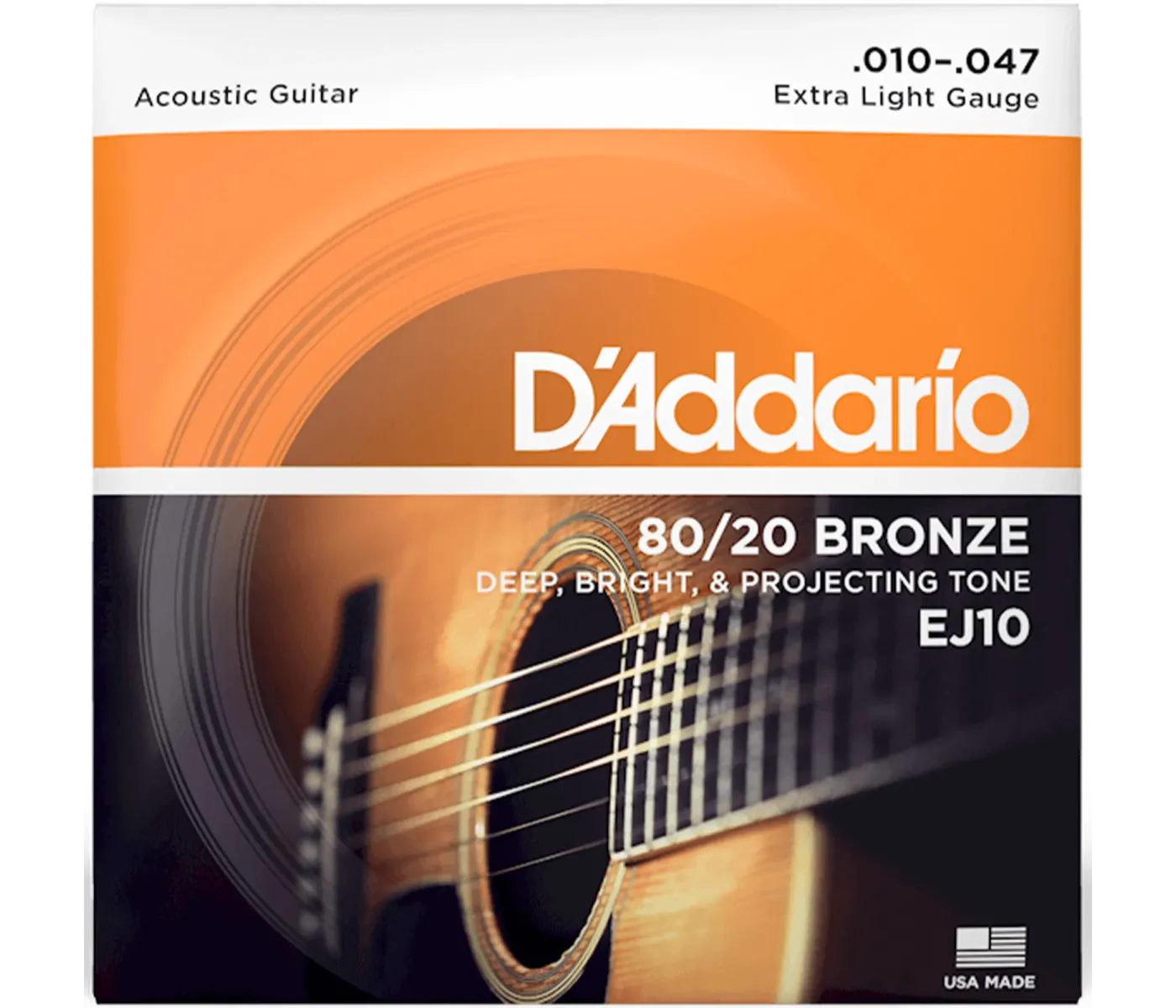 D'Addario EJ10 Phosphor Bronze Acoustic Guitar String Extra Light - 10-47