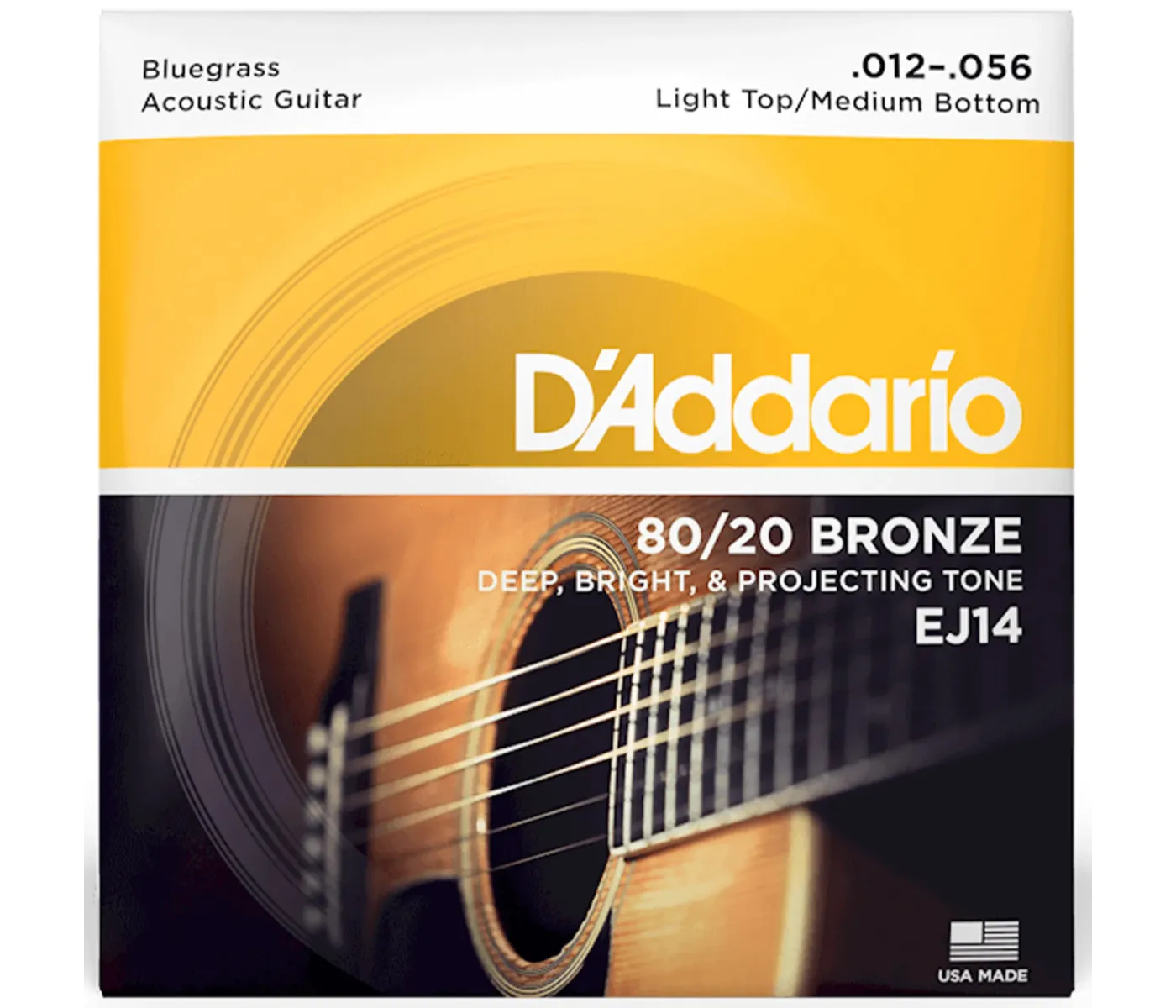 D'Addario EJ14 80/20 Light Top Medium Bottom Acoustic Guitar Strings - 12-56