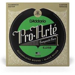 D'Addario EJ25B  Pro-Arte Black Nylon Composite Flamenco Guitar Strings - Black Nylon