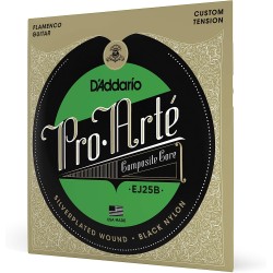 D'Addario EJ25B  Pro-Arte Black Nylon Composite Flamenco Guitar Strings - Black Nylon