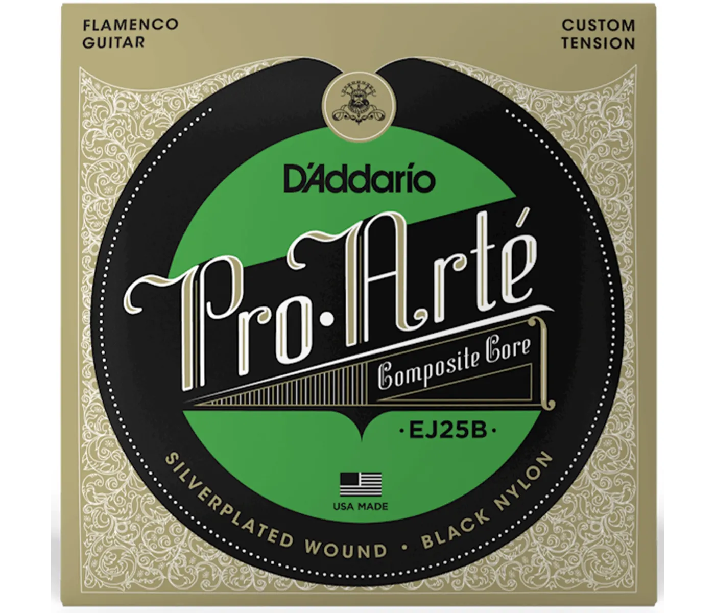 D'Addario EJ25B  Pro-Arte Black Nylon Composite Flamenco Guitar Strings - Black Nylon