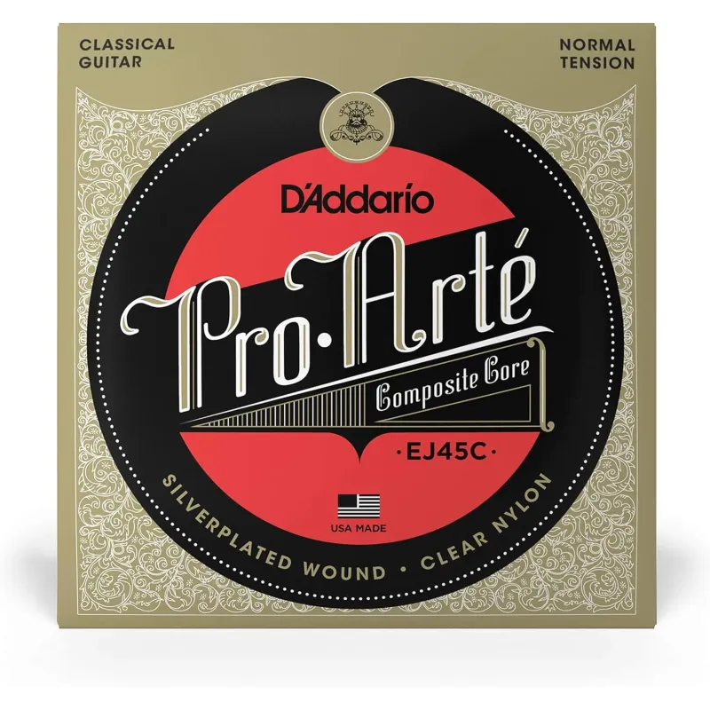 D'Addario EJ45C Pro-Arte’ Composite Clear Nylon Classical Guitar Strings - Normal Tension
