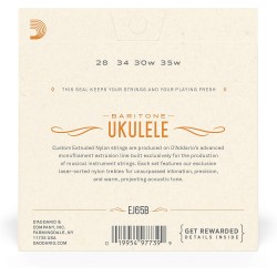 D'Addario EJ65B Pro-Arté Custom Extruded Nylon Ukulele Strings - Baritone