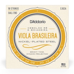 D'Addario EJ82A Viola Brasileira string Cebolão Re and Boiadeira Tunings