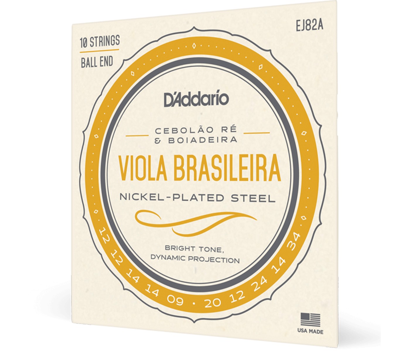 D'Addario EJ82A Viola Brasileira string Cebolão Re and Boiadeira Tunings