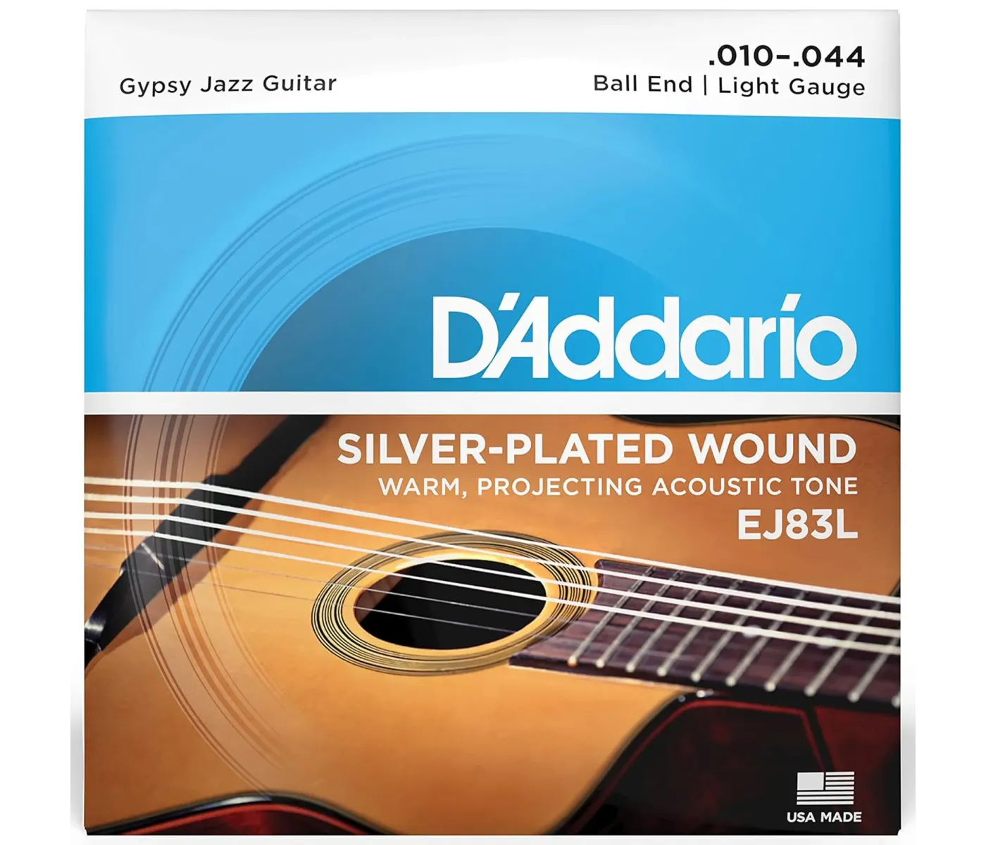 D'Addario EJ83L Gypsy Jazz Light Ball End Acoustic Guitar Strings Light - 10-44 D'Addario EJ83L Gypsy Jazz Light Ball End Acoustic Guitar Strings Light - 10-44