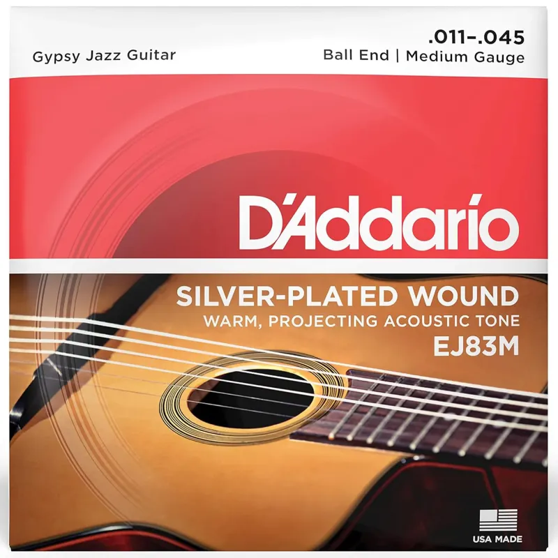 D'Addario EJ83M Gypsy Jazz Medium Ball End Acoustic Guitar Strings - 011 - 45 D'Addario EJ83M Gypsy Jazz Medium Ball End Acoustic Guitar Strings - 011 - 45