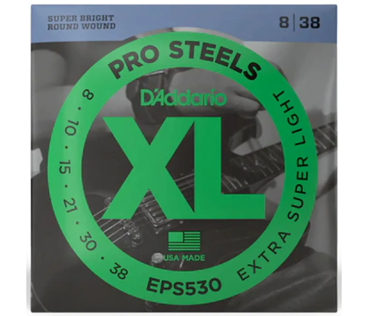 D'Addario EPS530 Nickel Wound Electric Guitar String Extra-Super Light - 08-38