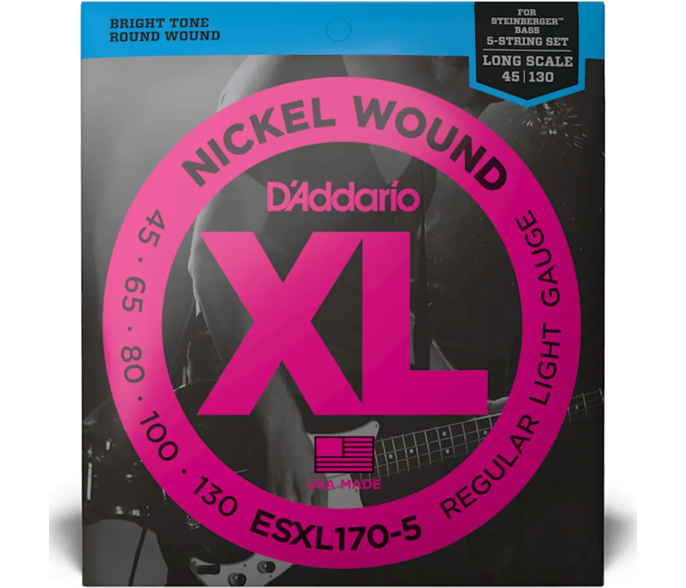 D'Addario ESXL170-5 Nickel Wound Electric Guitar String Light Double Ball - 45-130