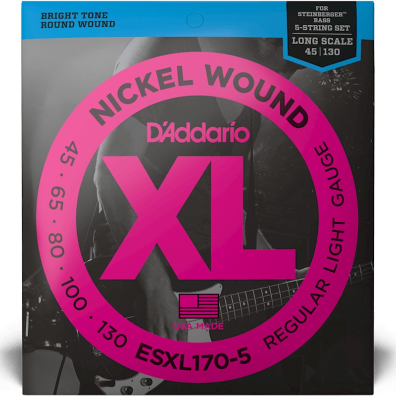 D'Addario ESXL170-5 Nickel Wound Electric Guitar String Light Double Ball - 45-130