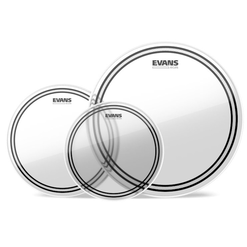 Evans EC2 Clear 3-piece Tom Pack - (10",12",14")